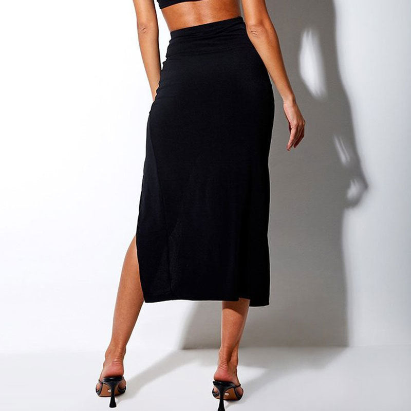 High Waist Split Skirt