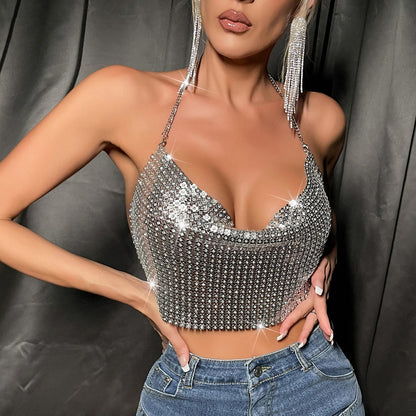 Metal Sequins Sling Top