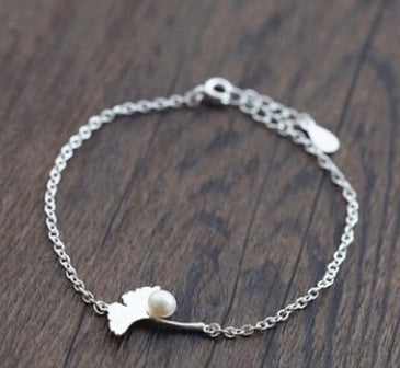 S925 Silver Leaf Bracelet