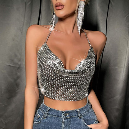 Metal Sequins Sling Top