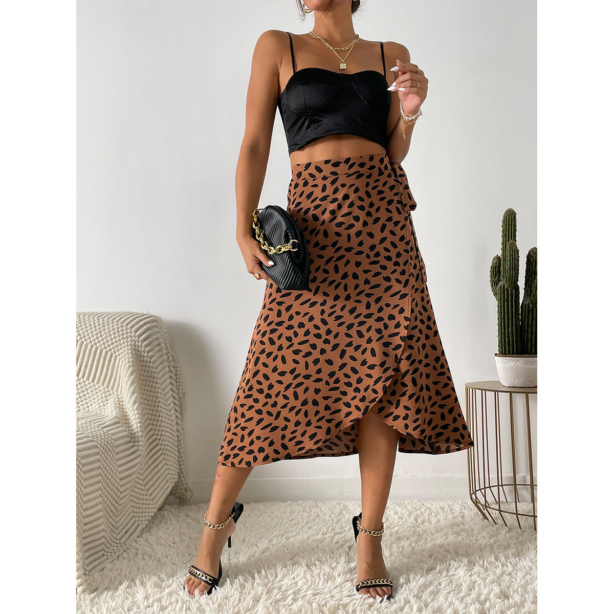 Polka Dot Print Skirt