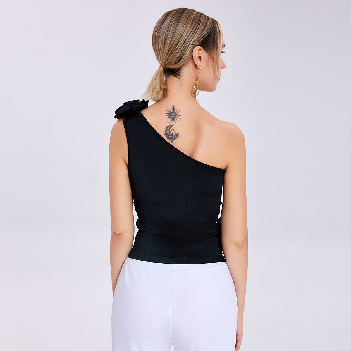 Rose One-shoulder Top