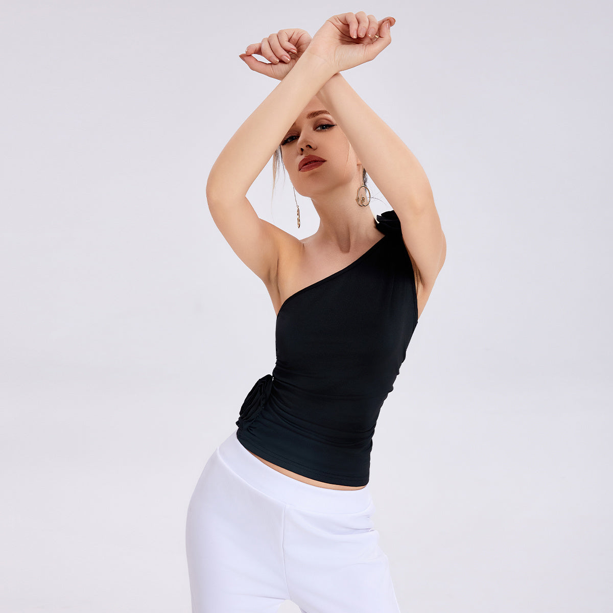 Rose One-shoulder Top