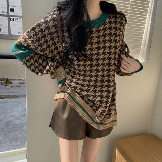 Thousand Bird Check Sweater