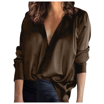 Satin Long-sleeved Shirt