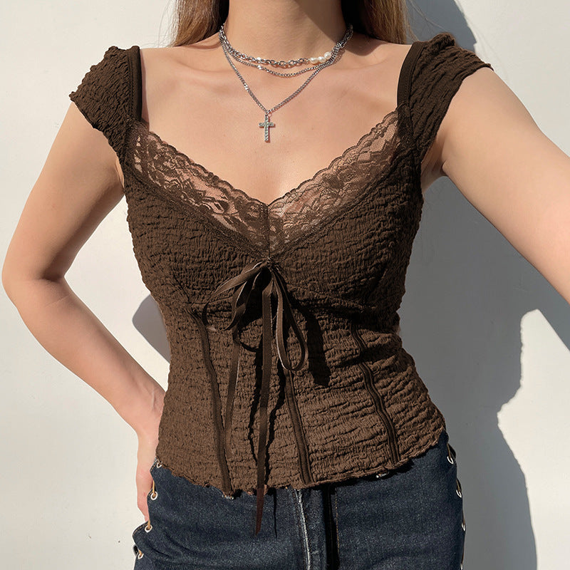 Brown Bow Top