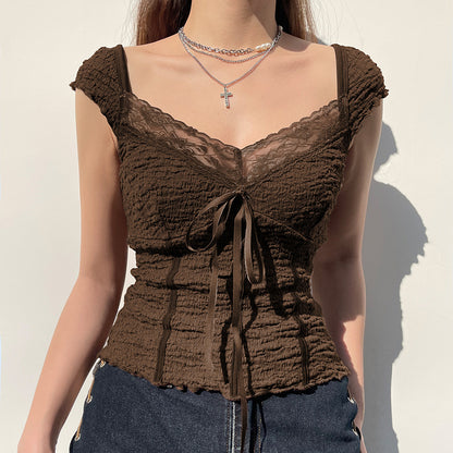 Brown Bow Top