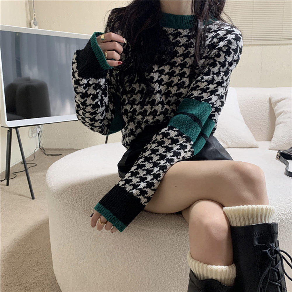 Thousand Bird Check Sweater