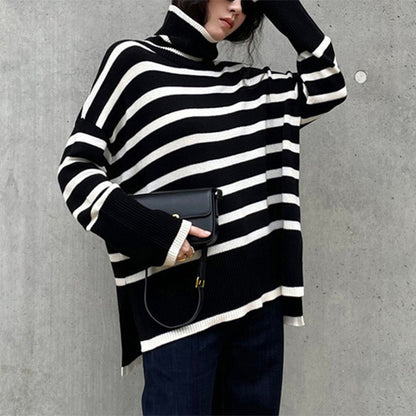 Striped Turtleneck Sweater